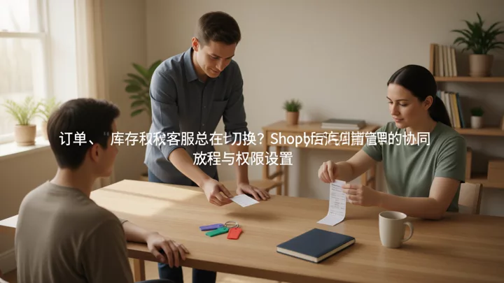 团队负责人把一张任务卡交给同事,桌上放着带三种颜色标签的钥匙圈,示意岗位权限分层