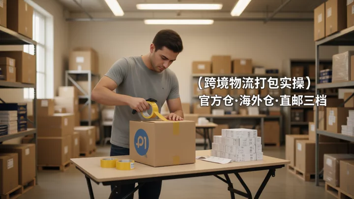 个人卖家使用官方物流或第三方货代发运包裹的打包场景