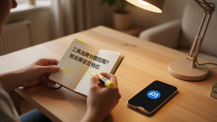 运营者手写在笔记本上的工具能力对照矩阵，辅助按故障层选型