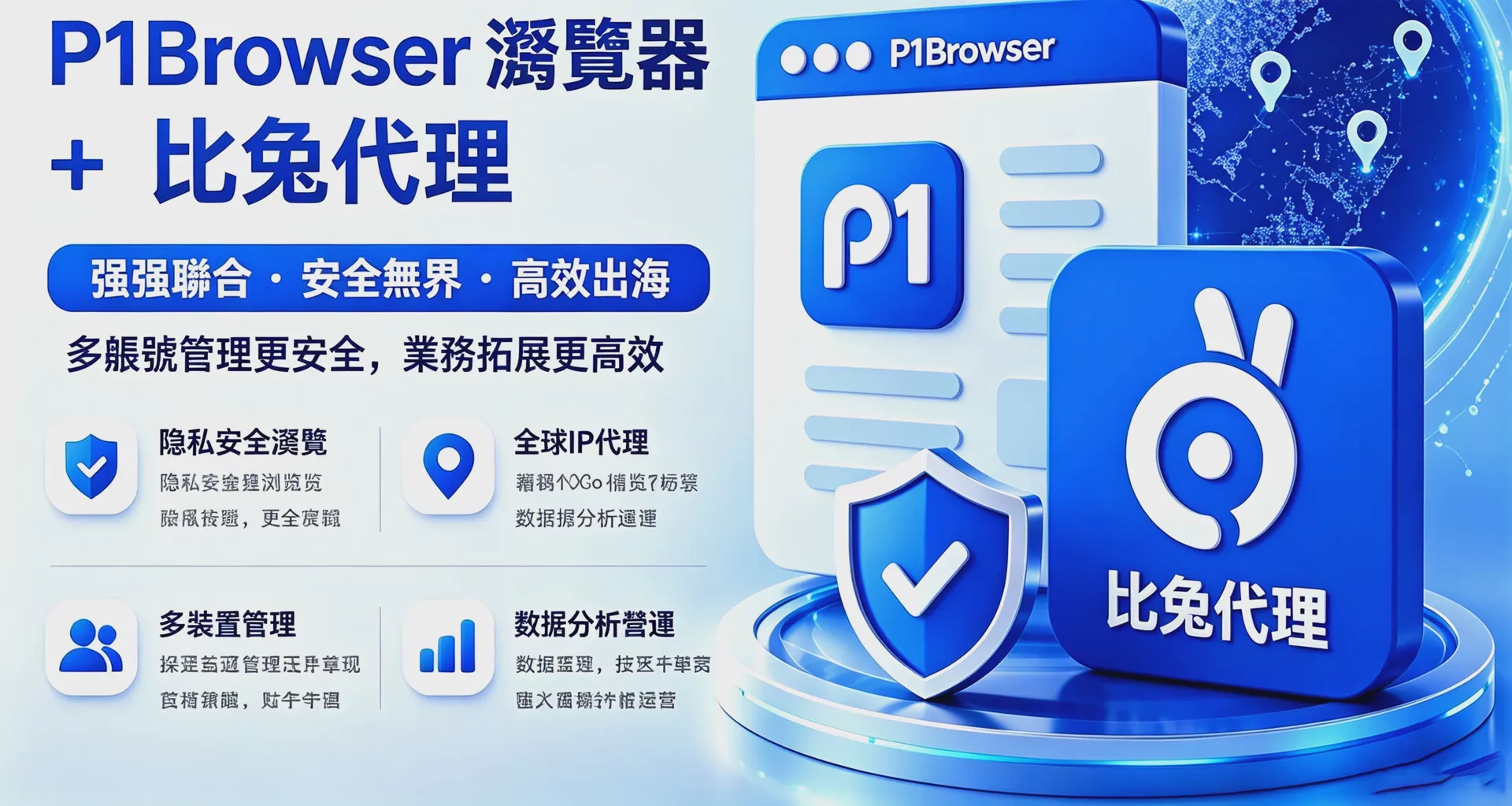 P1Browser+比兔代理:海外社群媒體在地化營運完整解決方案