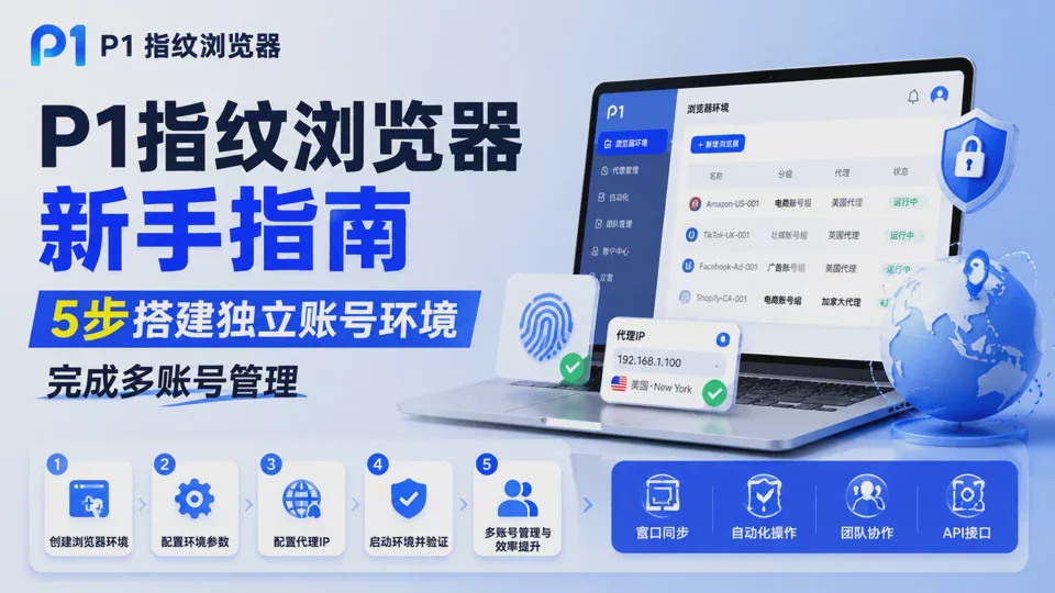 P1 Fingerprint Browser Beginner's Guide: 5 Steps to Set Up an Independent Account Environment and Complete Multi-Account Management
